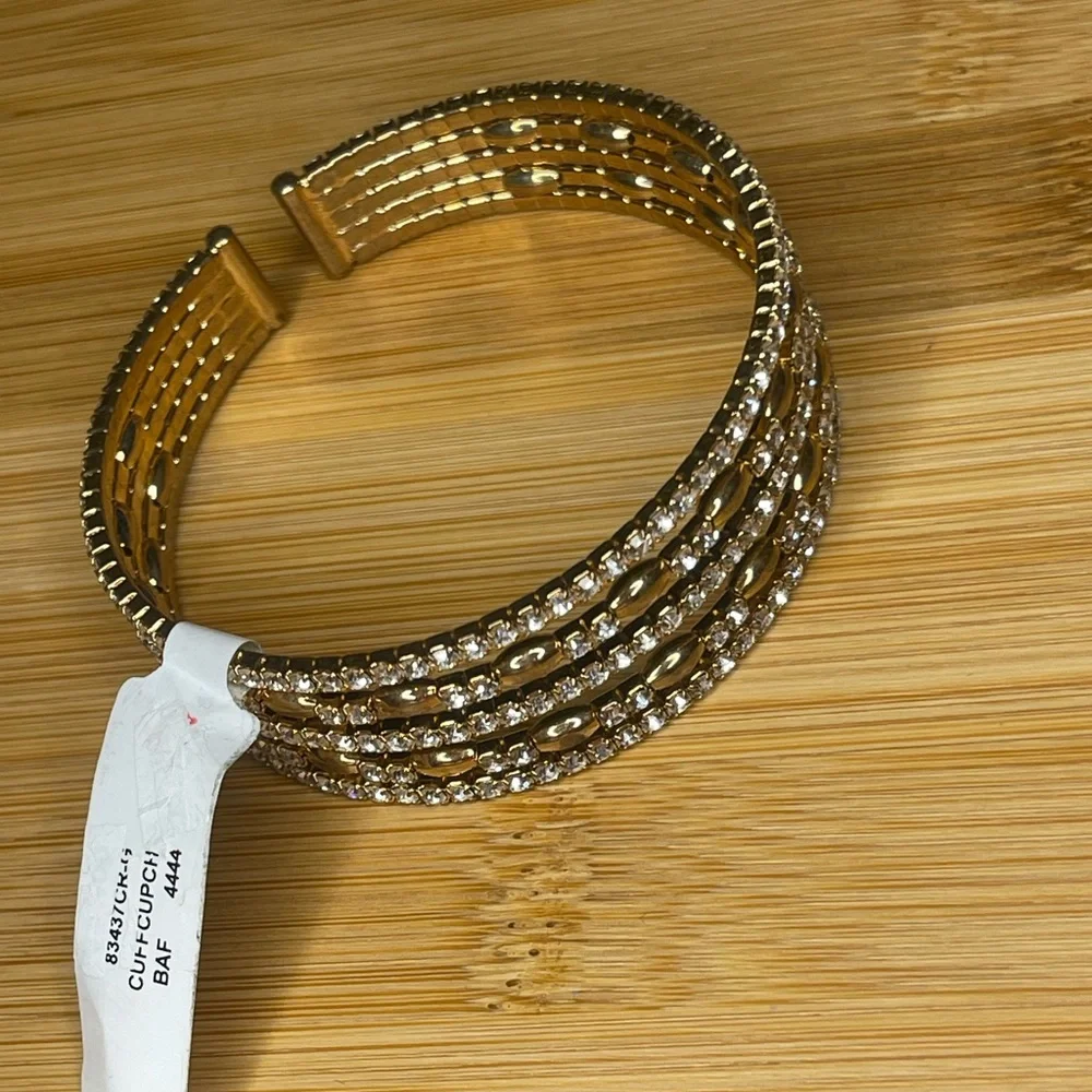 Elegant Gold and Silver Cuff Bracelet - Picture 9 of 12